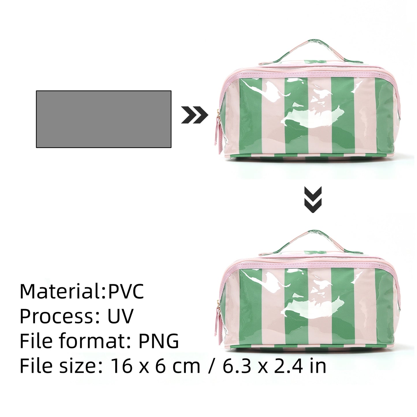 Custom Striped Transparent Coating Wash Bag
