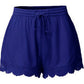 Solid Color Lace Up Shorts Casual Pants