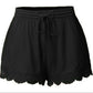 Solid Color Lace Up Shorts Casual Pants