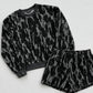 Trendy Camo Print Pullover & Shorts Set