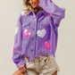 Valentine Heart Sequined Corduroy Jacket