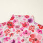 Floral Print Long Sleeve Slim Fit Mesh Top