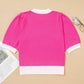 Crew Neck Short Puff Sleeve Sweater Tee
