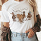Retro Cowboy Roping Cotton Blend Graphic Tee