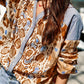 Leopard Striped Print Patchwork Shirt