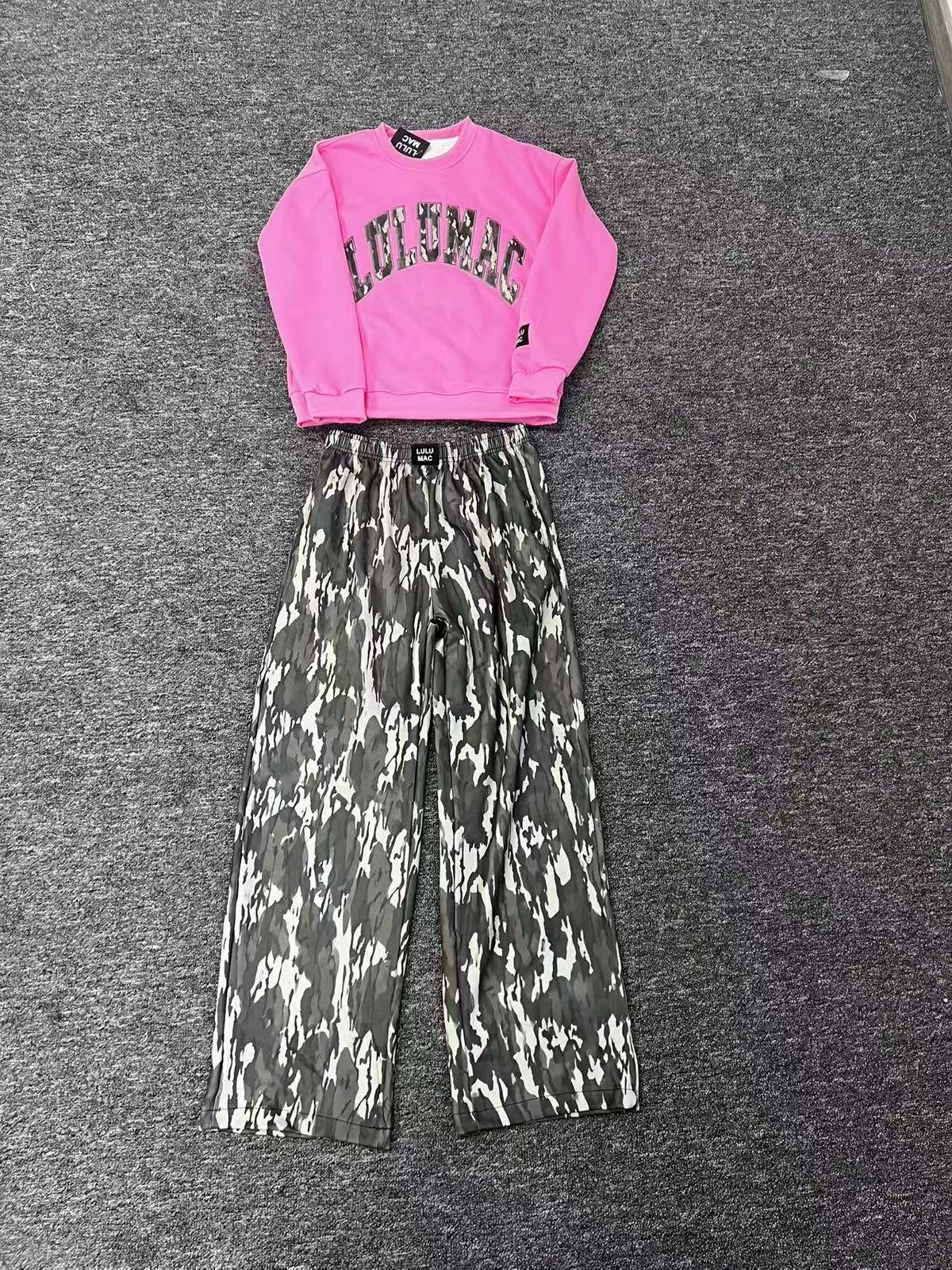 Tie-dye and Embroidered Trouser Set