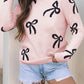 Bow Pattern Knitted Loose Fit Sweater