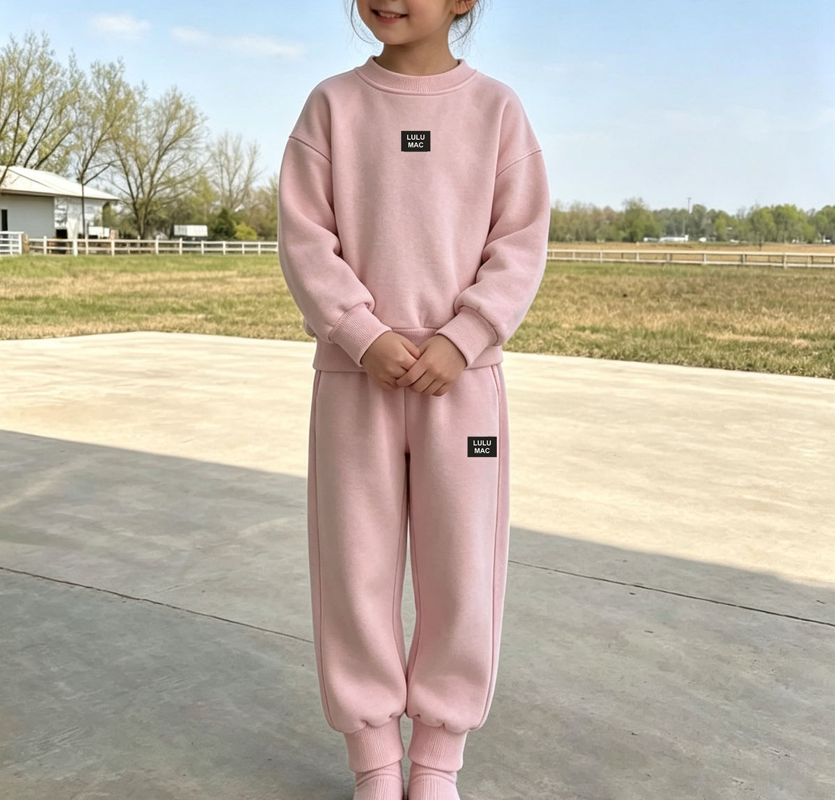 Kids Casual Tracksuit Set Long Sleeve Crewneck Sweatshirt and Jogger