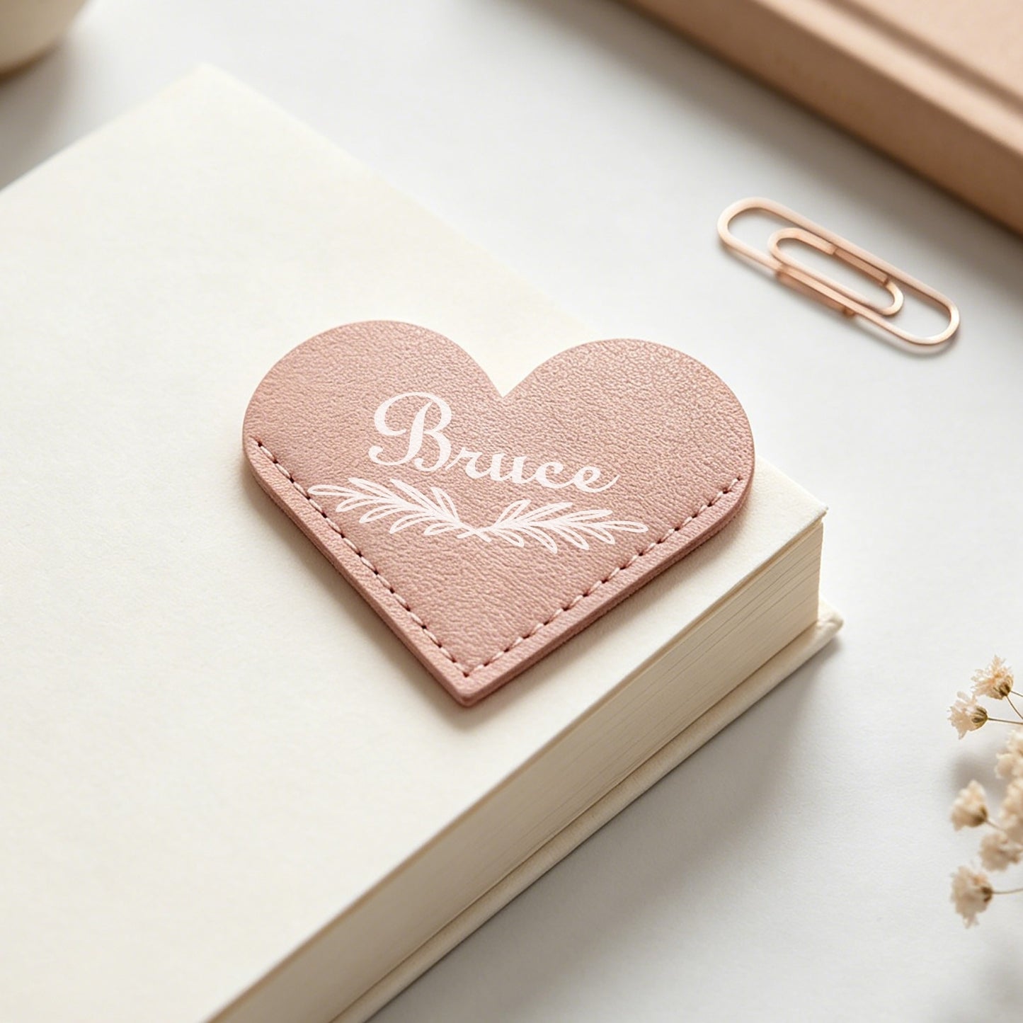 Custom Heart-Shaped Bookmark – UV Finish