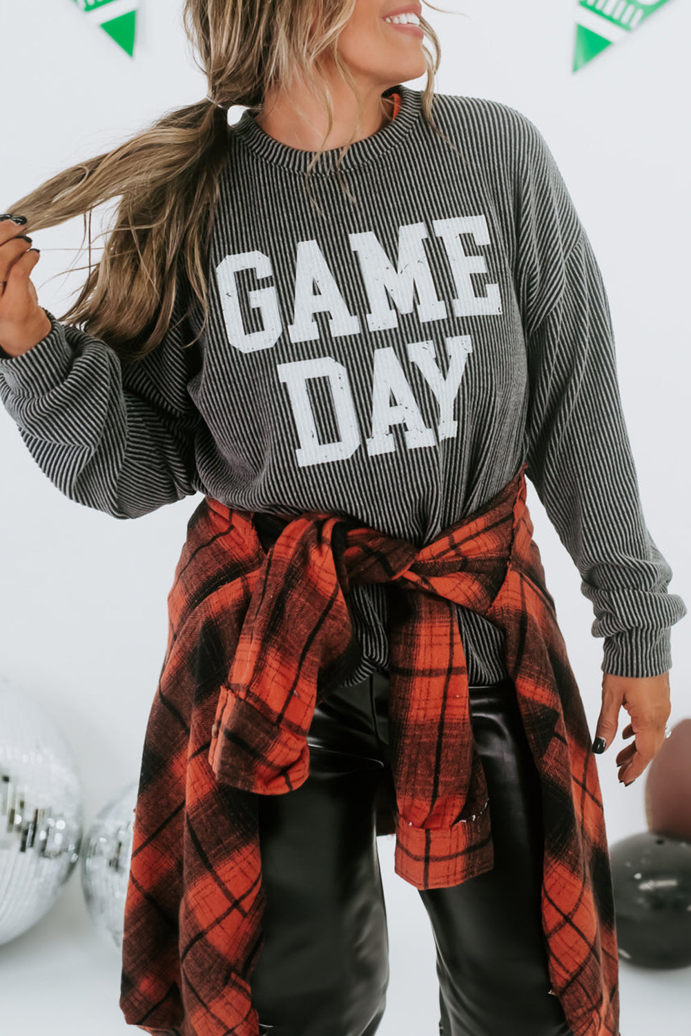 GAME DAY Graphic Crewneck Top