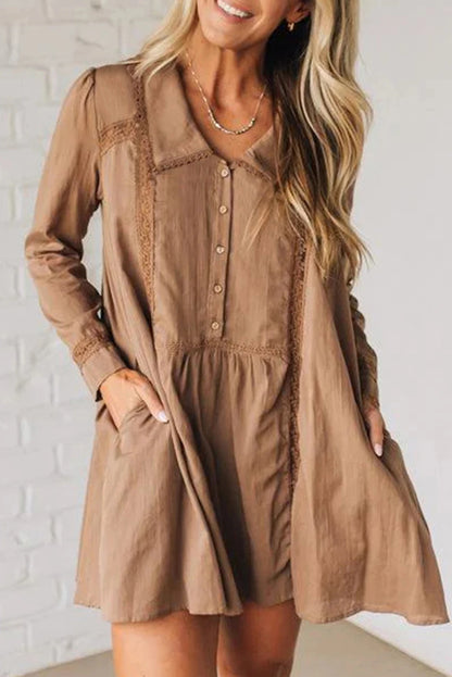 Long Sleeve Mini Shirt Dress
