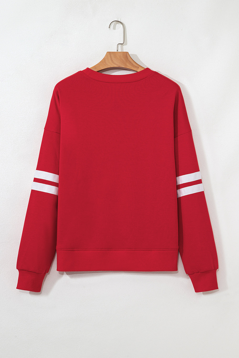 Varsity Striped Detail Drop Shoulder Oversized Sweatshirt