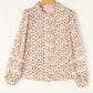 Lace Detail Floral Puff Sleeve Fall Shirt