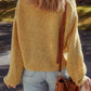 Lantern Sleeve Scallop V Neck Buttoned Front Cardigan