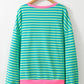 Oversized Contrast Trim Pullover Sweatshirt