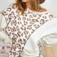 Leopard Texture Splicing Loose Sweatshirt