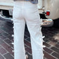 Detail Straight Leg Loose Jeans