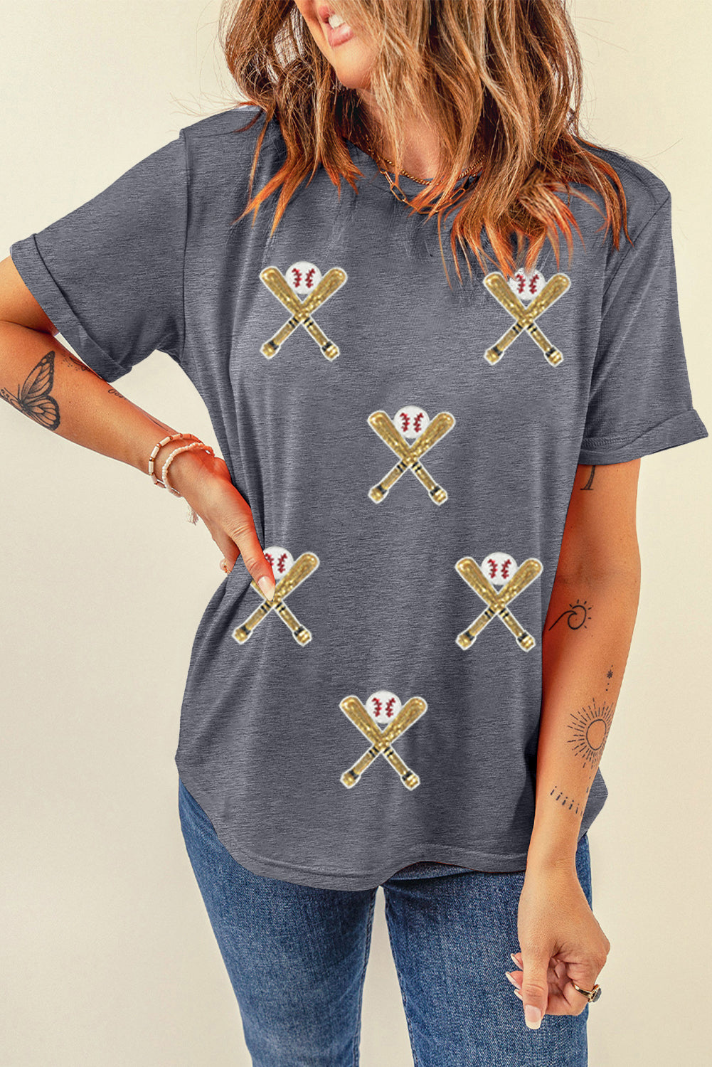 Sequined Game Day Casual Tee