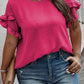 Plus Size Ruffled Short Sleeve Top