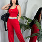 A-Tank top + wide-leg trousers(Q6390)