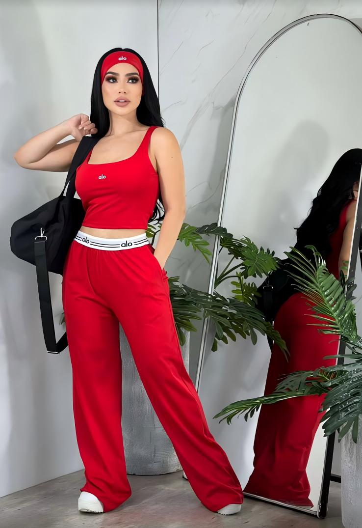 A-Tank top + wide-leg trousers(Q6390)