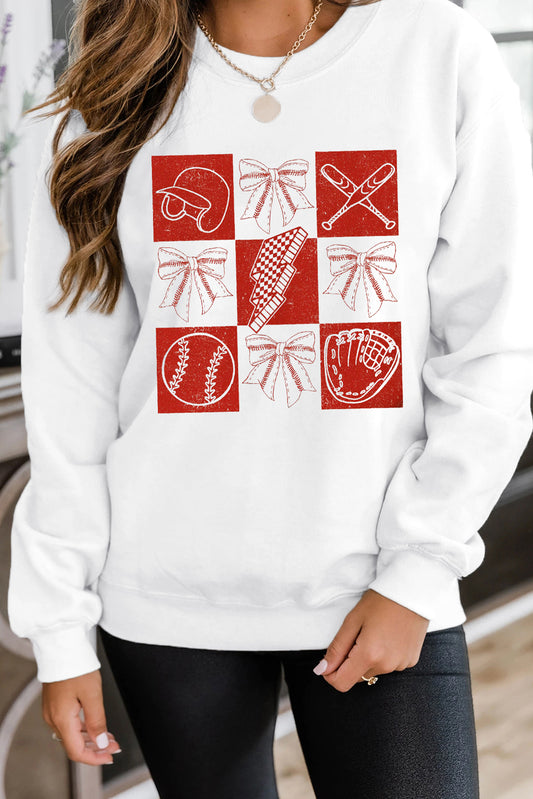 Baseball Fashion Graphic Cotton Blend Casual Sweatshirt