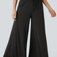 Ruffled Wide Leg Pull On High Waist Pants with Pockets