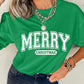 MERRY CHRISTMAS Letter Graphic Loose T Shirt