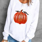 Sequin Pumpkin Patched Casual Pullover Graphic Sweatshirt