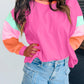 Colorblock Patchwork Long Sleeve Top