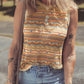 Eyelet Crochet Round Neck Sweater Vest