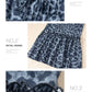 Gray Wild Leopard Print Frilled Detail Drawstring Wide Leg Pants