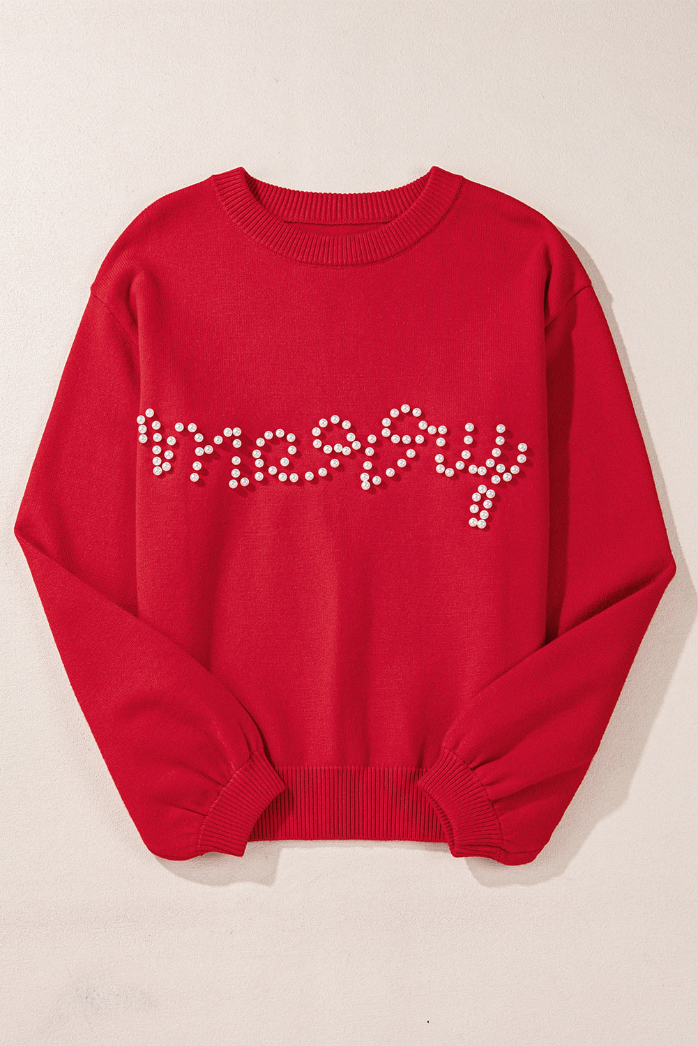 Pearl Beaded Merry Sweater