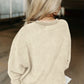 Corduroy Letter Crewneck Sweatshirt