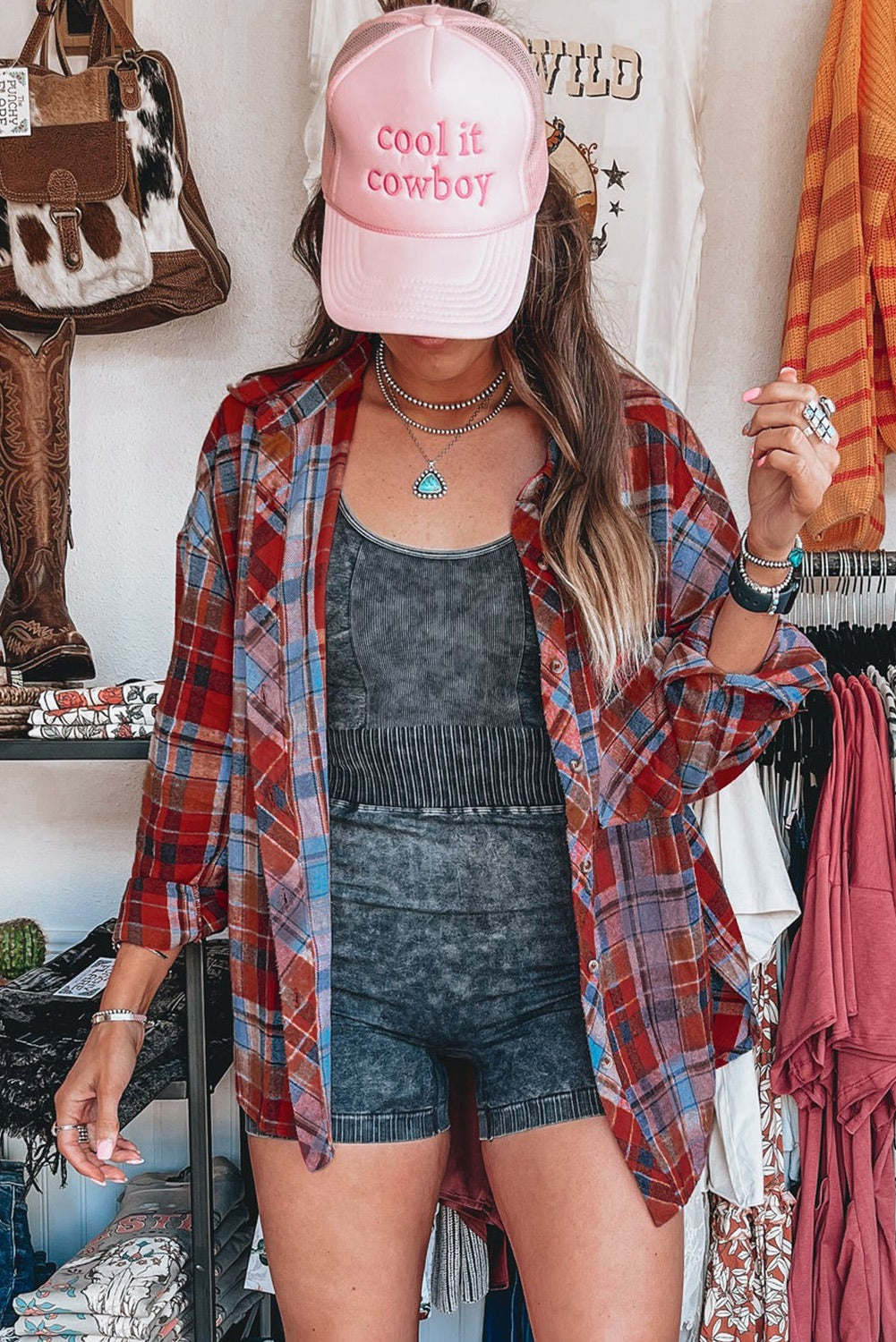 Plaid Print Loose Vintage Shirt