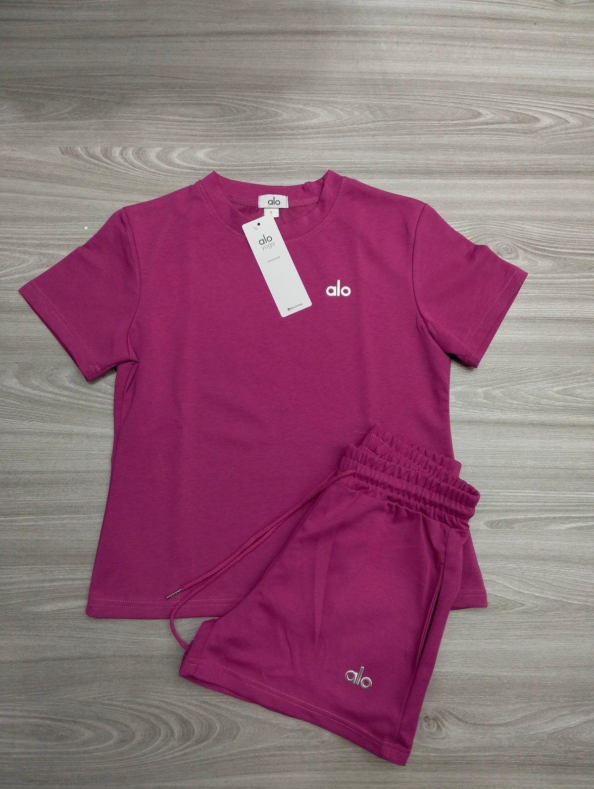 Alo-Short Pants and Short Sleeve Top Set(A2166)