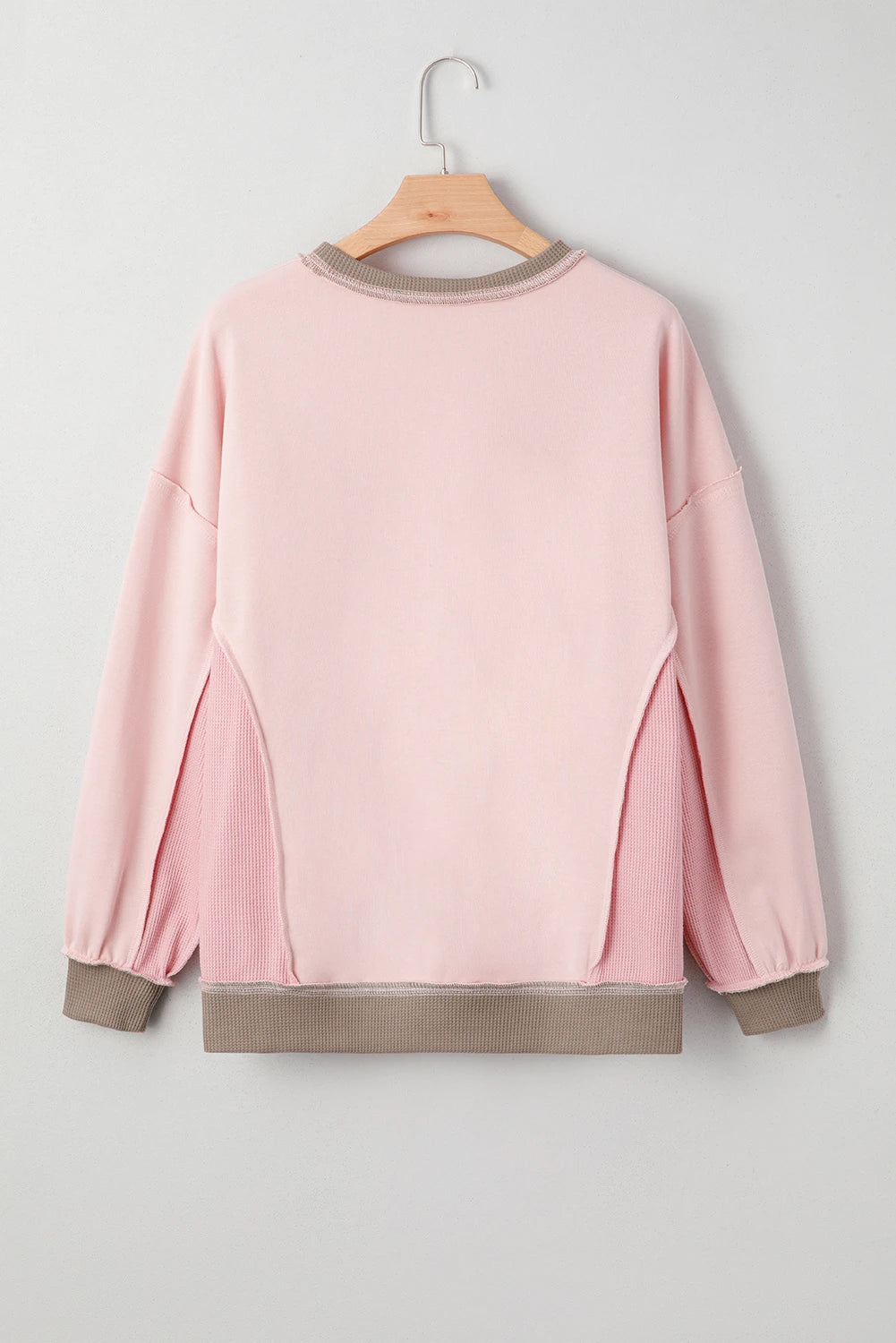Texture Waffle Patchwork Oversize Sweatshirt
