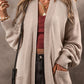 Beige Side Pockets Knitted Cardigan