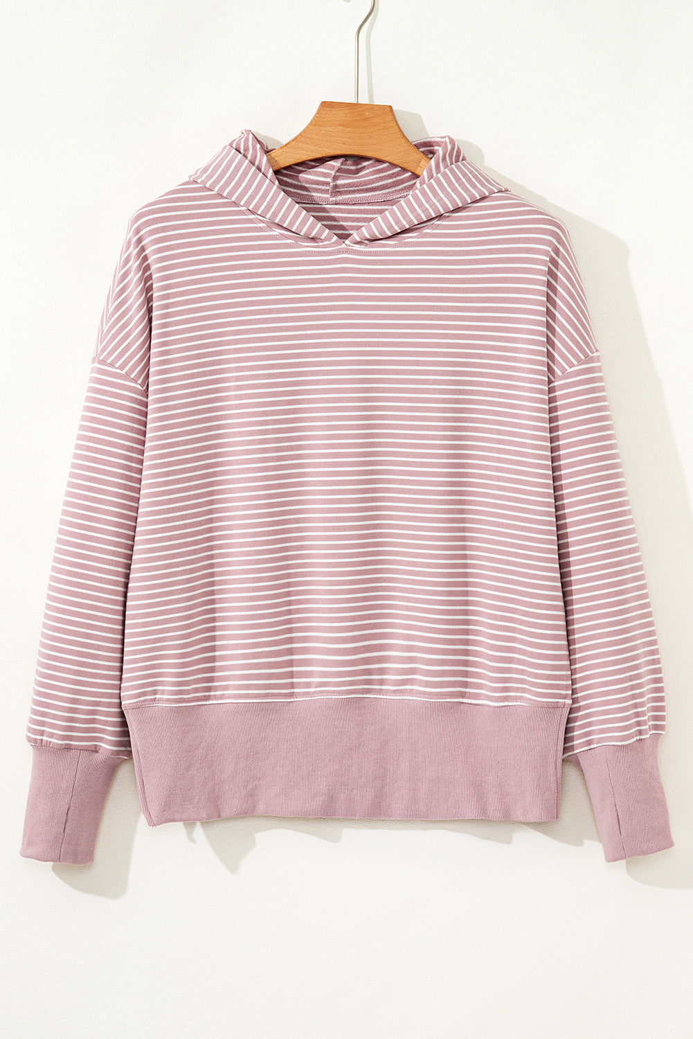 Side Slits Drop Shoulder Loose Fit Hoodie