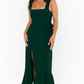 Adjustable Tie-strap Slit Dress