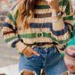 Striped Hollowed Knitted Sweater