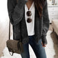 Pocket Chunky Waffle Knit Oversized Collar Cardigan