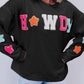 Glitter Howdy Patch Graphic Casual Sweatshirt