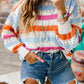 Striped Hollowed Knitted Sweater