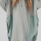 Crinkle Splicing Raw Hem Oversized Tee