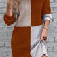 Ribbed Color Block Mini Dress