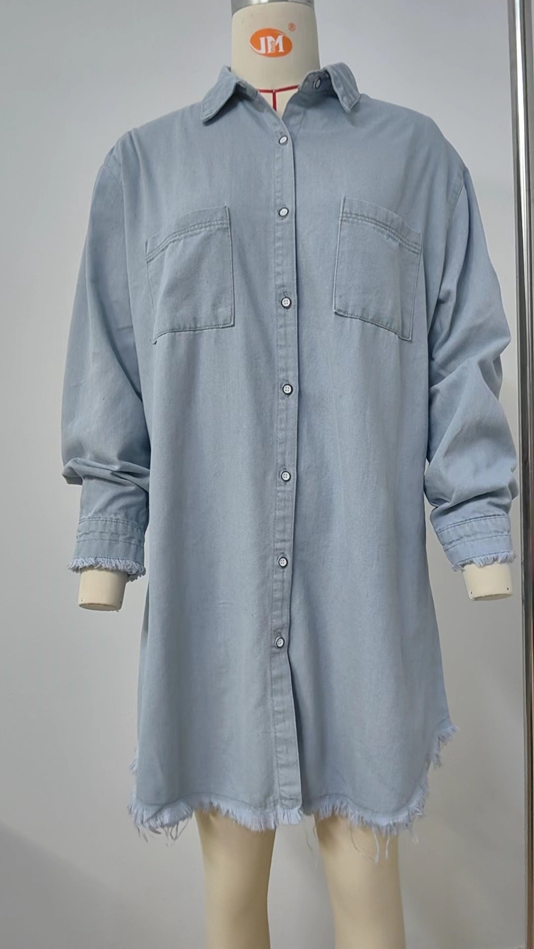 Oversized Denim Shirt Dress