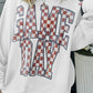 GAME DAY Checkered Letter Graphic Oversize Sweatshirt