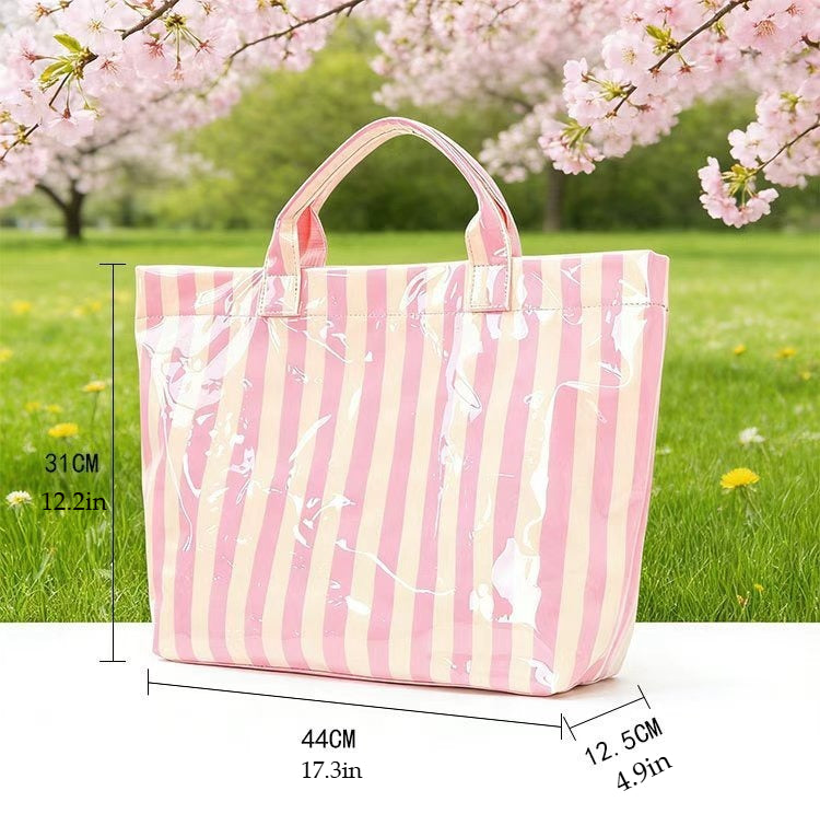 PVC Striped Tote Bag