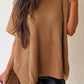 Short Sleeve Side Slit Oversized Sweater